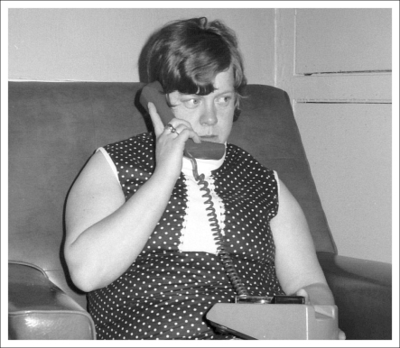 Enid phoning -  1974